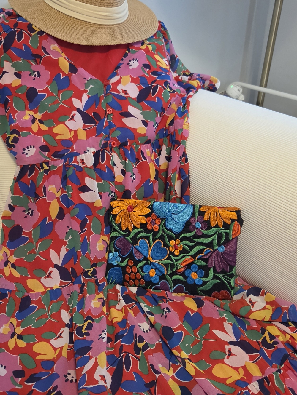 Sugarlips Bright Floral Print Dress - Red Multi